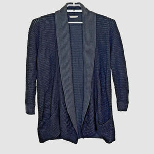 Eileen Fisher Tunic Sweater Cardigan Womens Size Medium? Dark Gray Open Front